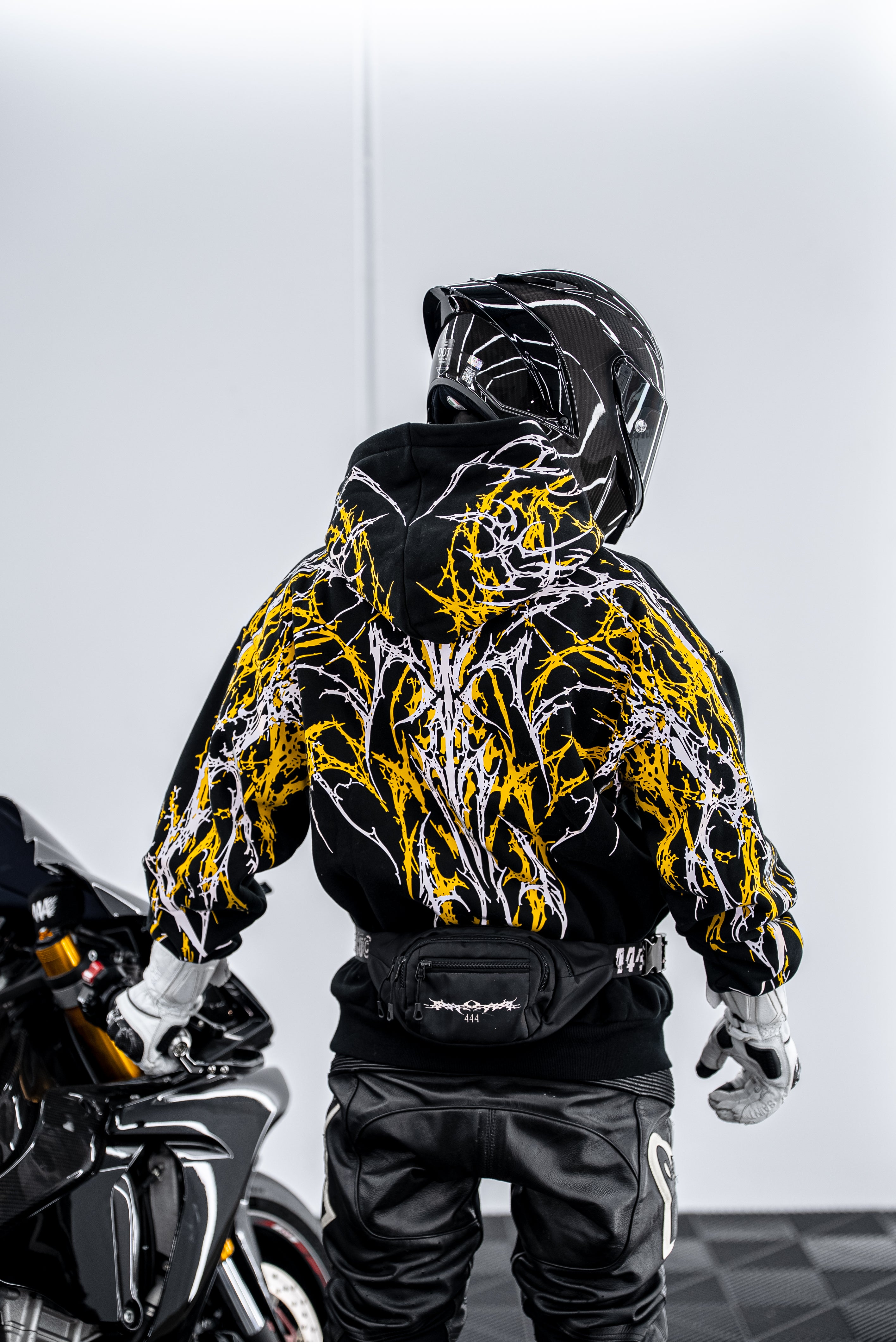 Yellow V5 Oversized Reflective Hoodie | 444racingco