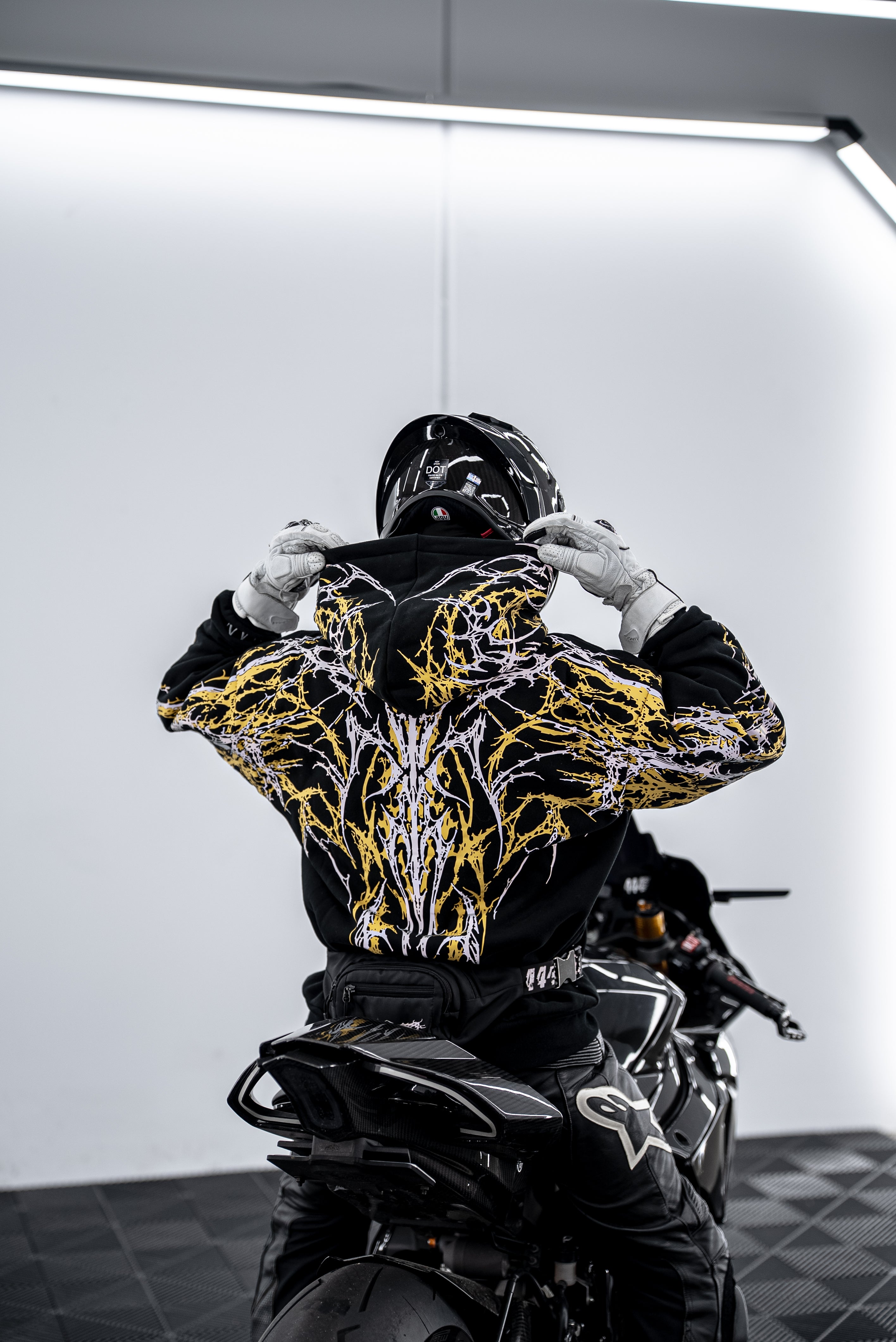 Yellow V5 Oversized Reflective Hoodie | 444racingco